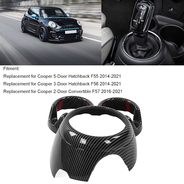 Kolfiber-stil Växelspakkopphållare Dekorativa Trim Ersättning för Cooper Hatchback F55 F56 F57 2014‑2021