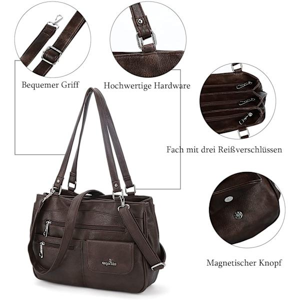 Angel Kiss Stor Damväska i PU-Läder Axelväska Crossbody Resväska Bästa Present till Kvinnor Konstläder, aprikos
