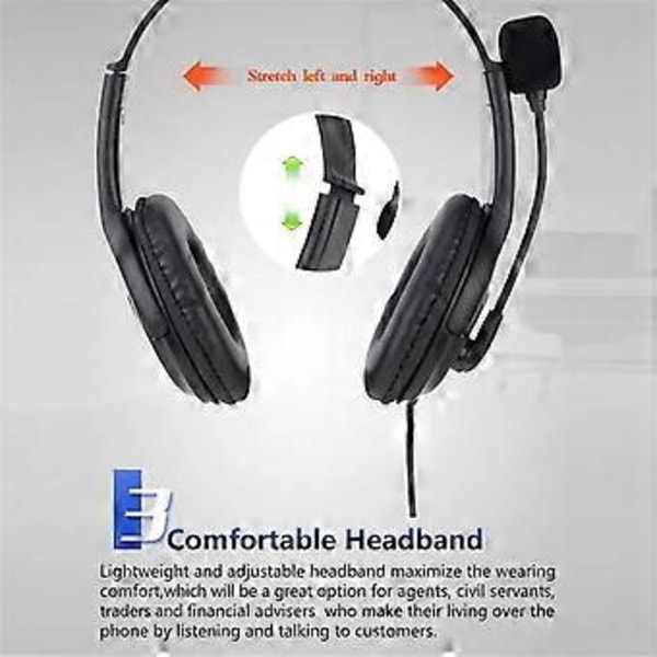 Kablet USB-headset Computerundervisning Telefonheadset med mikrofon Type-C Egnet til Zoom Skype