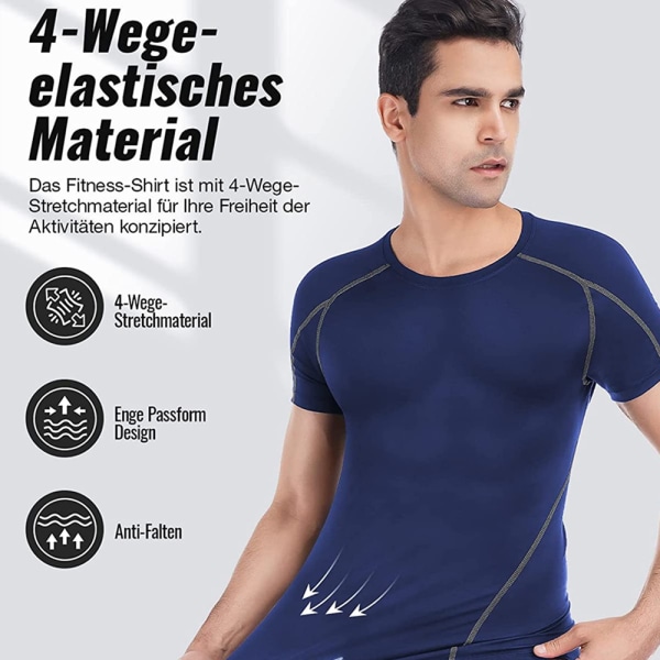 2-pack Coola torra kortärmade kompressionsskjortor för män, sport
