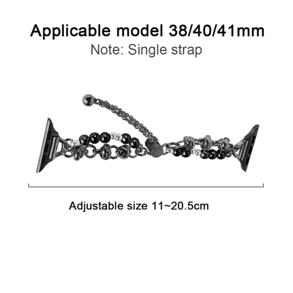 Apple pearl stainless steel strap, adjustable and durable