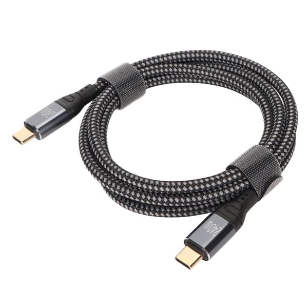 USB C till USB C-kabel, PD3.1 Snabbladdning, 240W USB C till USB C, Stöder 480 Mbps dataöverföring med ESafety-chip, Slitstark nylonflätning och