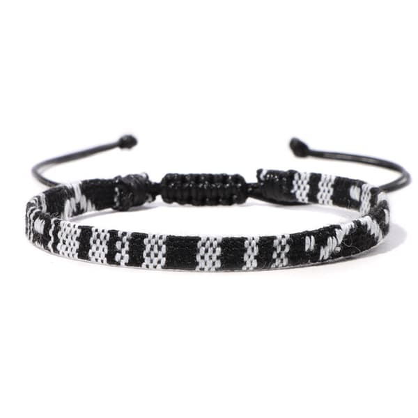(Svart og hvit) 2x Surferarmbånd sett menn og kvinner - boho hi
