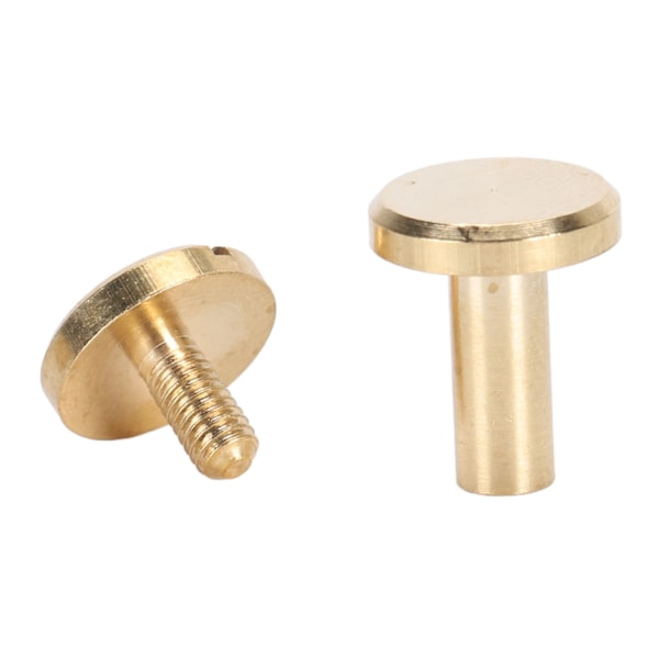 50 Set Bindande Nitar Runda Platt Huvud Mässing Spårskruv Nitar för Bälten Väskor Plånböcker Skor Jackor Läder Tyg 10x10mm / 0.39x0.39in