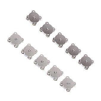 10 st 18mm Magnetiska Tryckknappar Lås Plommonblomformade Metallknappar för Handväskor Plånböcker Väskor Klädtillverkning (Silver)