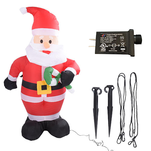 Juldekorationer Plats Layout Rekvisita 1.2m Uppblåsbar Cane Jultomte 100-240VUS