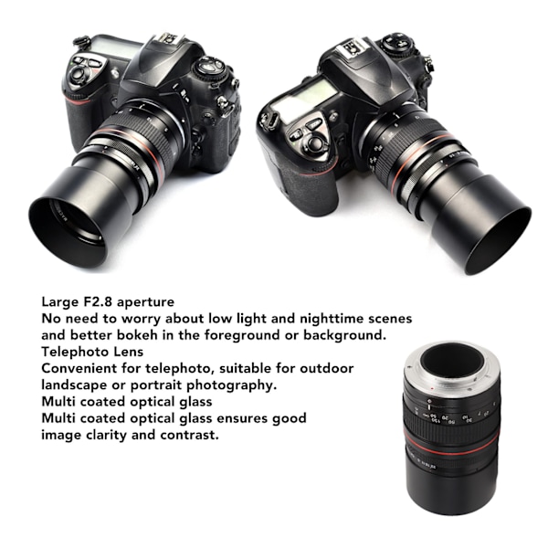 Fast Fokusobjektiv 135mm F2.8 Stor Bländare Fullformat Multi-belagt Optiskt Glas DSLR Fast Fokusobjektiv för D5 D4s D4 D3x Df D810 D800 D750 D610 D500