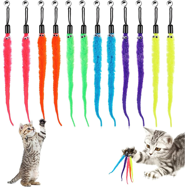 Cat Replacement Refill, 12 st Furry Tail Worm med Bell