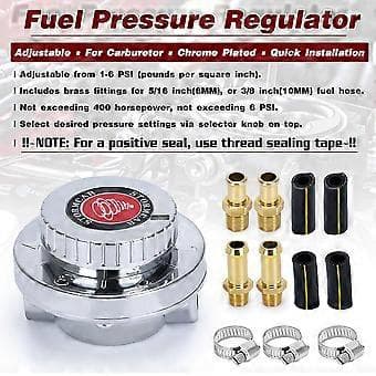 Universelt manuelt justerbart drivstofftrykksregulatorsett for forgassermotor UK