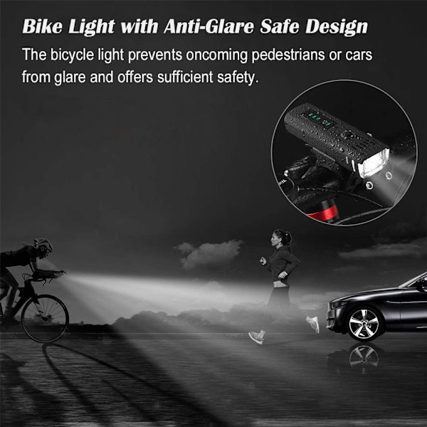 Cykellampset, USB-laddningsbart cykellampset LED-cykel