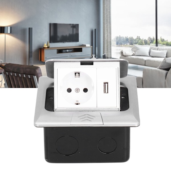 Lattian sähköpistorasia upotettu nouseva pistorasialäppä EU-standardi USB-virtapistokkeet 250V 16ASlow Pop Up