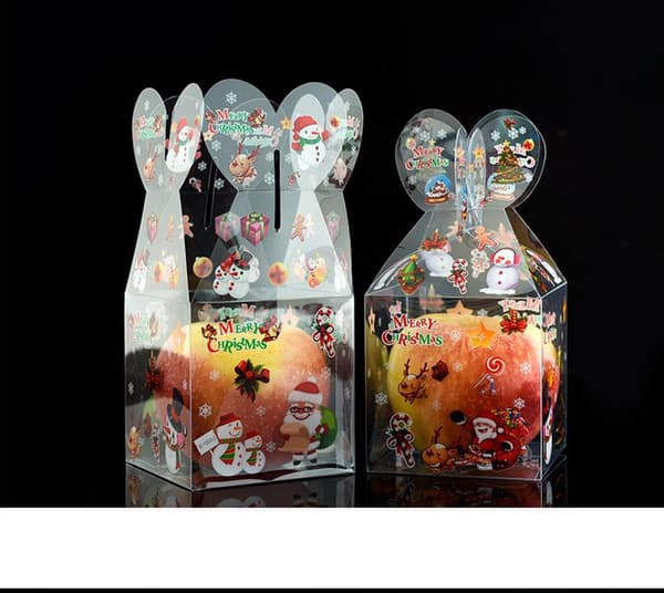 20 st PVC Transparent Juldekoration Presentförpackning Godis Äpple Förpackning