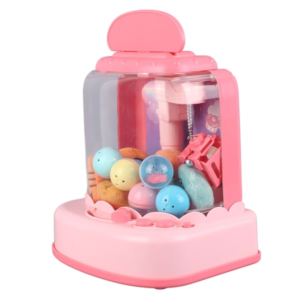 Miniatyr Dukke-Gripemaskin 6 Dukker 10 Baller Forbedre Koordinasjon Elektrisk Dukke-Gripe Leke for Barn Rosa