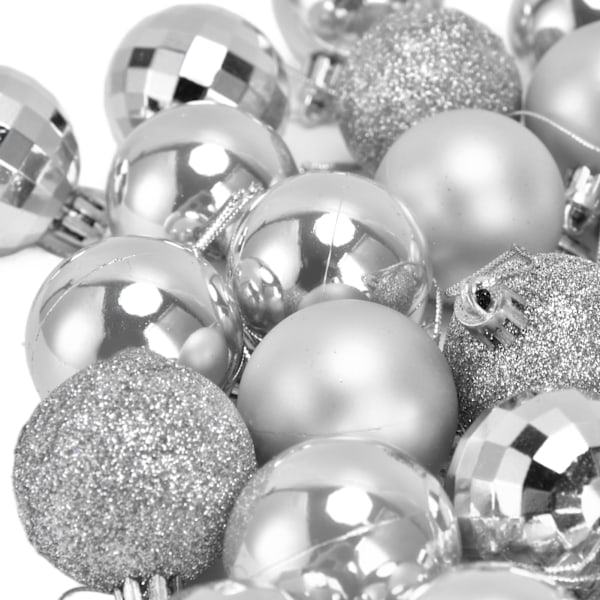 Glittrande Okrossbara Julgranskulor, 6 Olika Ytdesigner Inklusive Glitter Och Blank, Snabb Dekorationsset För Julhelgsfester