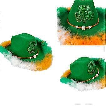 Saint Patricks Hat Irsk Glitter Hat med Blad til Saint Patricks Dag Tilbehør Saint Patricks Hat Blad Grøn