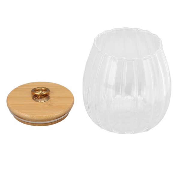 Mångsidiga Förvaringsglasburkar med Bambulock, Lufttät Försegling för Matkonservering, Klar Blommönsterdesign för Enkel Övervakning, Idealisk för Kaffe, Te,
