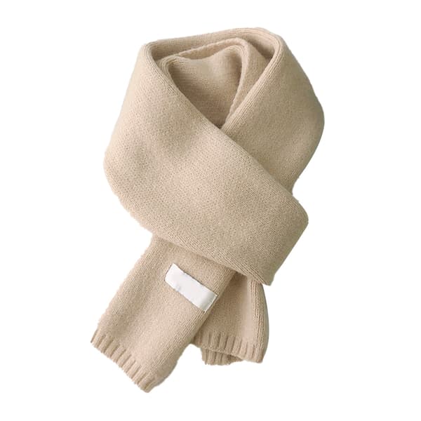 Varmt efterårs- og vintertørklæde, ensfarvet vinterhalstørklæde Beige