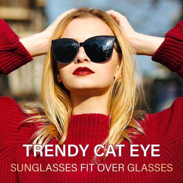 Ylisuuret Cat Eye -aurinkolasit Polarisoidut UV400-suojat naisille