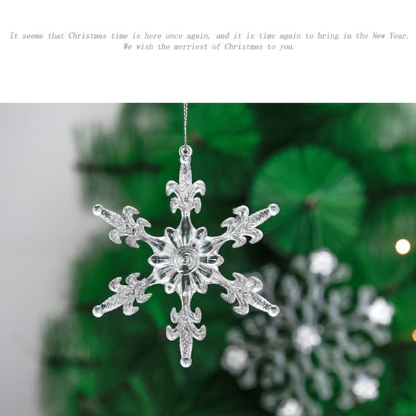 3D Krystall Effekt Snøfnugg Ornamenter For Vintertemaer, Elegant Vinterdekor Med Gjenbrukbart Akrylmateriale Og Glitrende Glitterbelegg