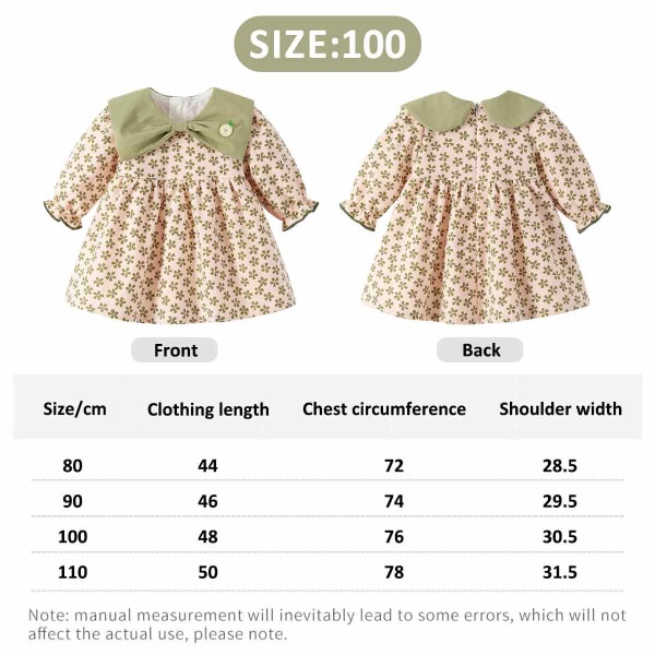 1 baby long-sleeved dress Spring and autumn sweet girl