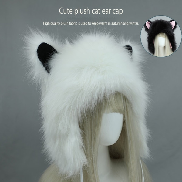 Cat Animal Theme Hettehatter Øreklaff Caps Winter Soft Fluffy Plus