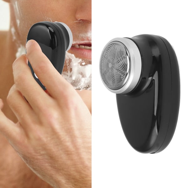 Kordløs Mini Skjeggtrimmer Buede Folie USB Oppladbar Vanntett Digitalt Display Skjeggklipper Svart