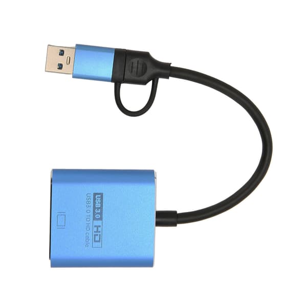 USB til HDMI Dual Display Adapter med 4K@30Hz og 1080P@60Hz Output, Universal Grafikadapter til Thunderbolt 3/4 Windows Mac OS X Chrome Android