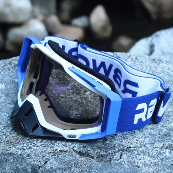 Skyddsglasögon, Motocross, ATV, Moto Blå med Vit