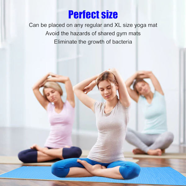 Yoga Håndkle Mykt Mikrofiber Sklisikkert Svetteabsorberende Yogamatte Håndkle for Pilates Treningstimer Blå