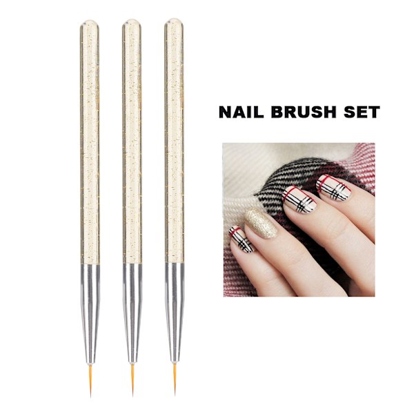 Nagelkonst Liner Pensel Exklusiv Nagel DIY Linje Ritning Målnings Pensel Manikyr Verktyg Gul