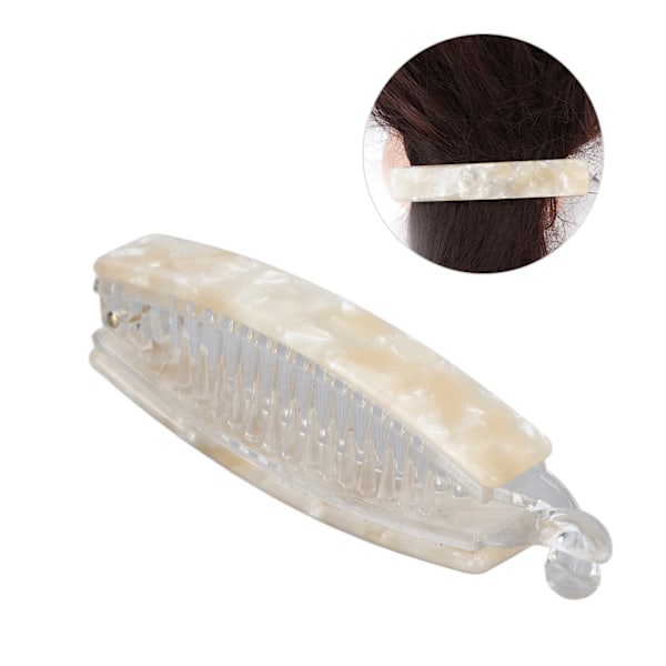 Hårklämma Bananklämma Hår Halksäker Klämma Mode Långt Hår Styling Tillbehör för Flickor Kvinnor Beige Vit