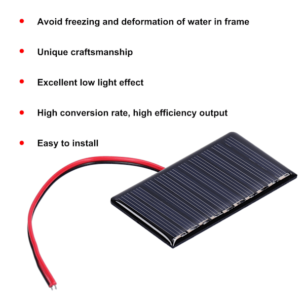 4 st Solpaneler med Unik Process Hög Omvandlingsgrad Effektivitet Utgång Solpanel med Tråd för Belysning