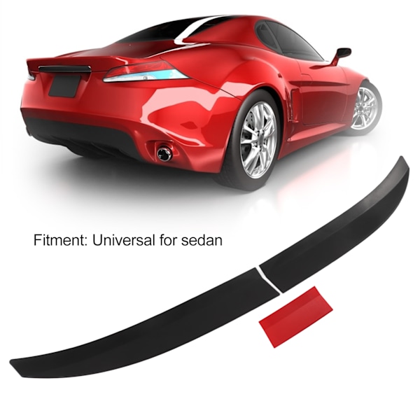 3-pack Baklucksspoiler Kit ABS Justerbar Slitstark Värmebeständig Universal för Sedan Matt Svart