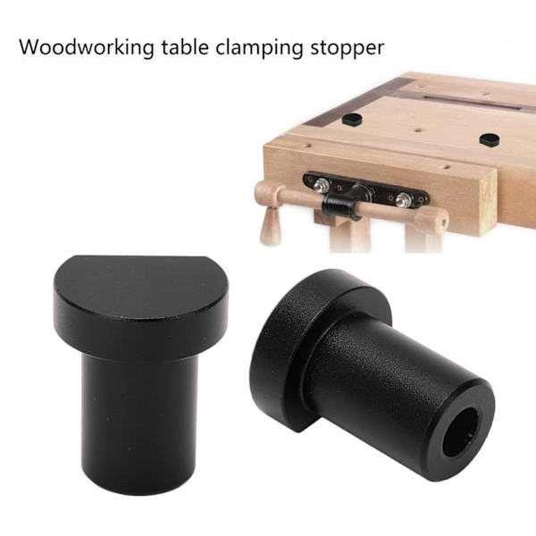 4 stk. Bench Dogs 19mm Diameter Arbejdsbænk Peg Aluminium Legering Høj Styrke Træbearbejdning Desktop Stop Tenon Sort
