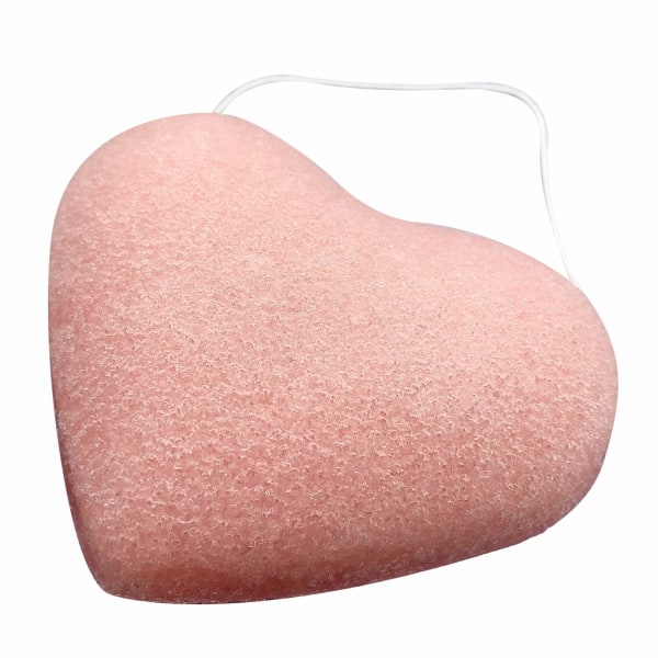 Ansigtssvampe til rensning og eksfoliering Premium Pink Clay Heart Naturlig organisk blød genanvendelig til følsom hud