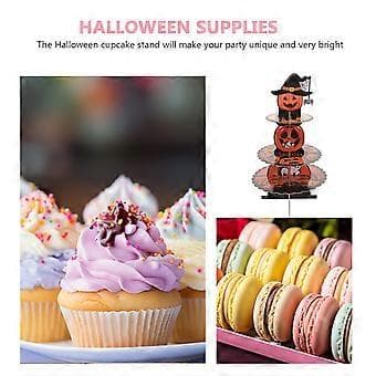 Halloween Party Cupcake Stativ Gresskar Dessert Cupcake Stativ Snacks Display Rack