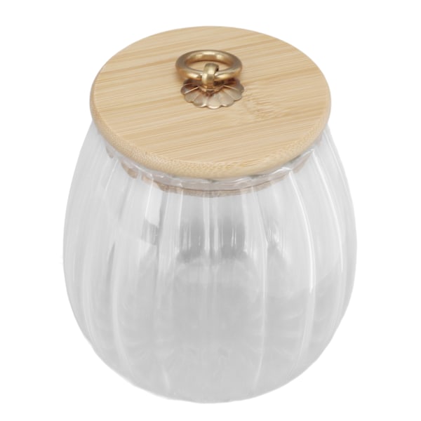 Mångsidiga Förvaringsglasburkar med Bambulock, Lufttät Försegling för Matkonservering, Klar Blommönsterdesign för Enkel Övervakning, Idealisk för Kaffe, Te,