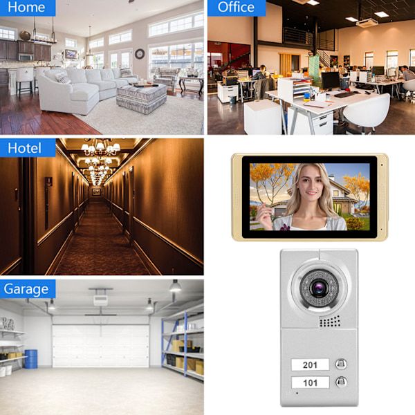 100-240V 7 tum 720P WIFI Pekskärm Fjärrkontroll Video 2 Monitor Dörrklocka AU-kontakt