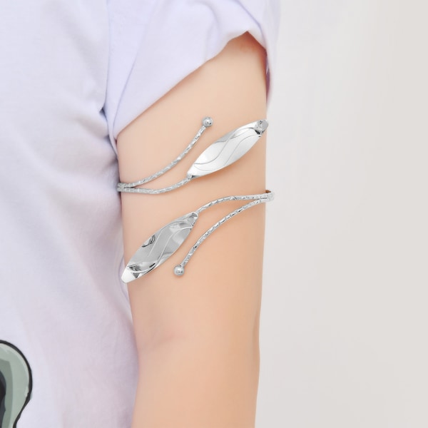 Bladarmband Armband Upper Arm Cuff Armband Festival Brud Adju silvery