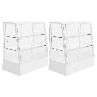2 stk. dukkehusmøbler og tilbehør af mini kage display kabinet mini hus dekoration