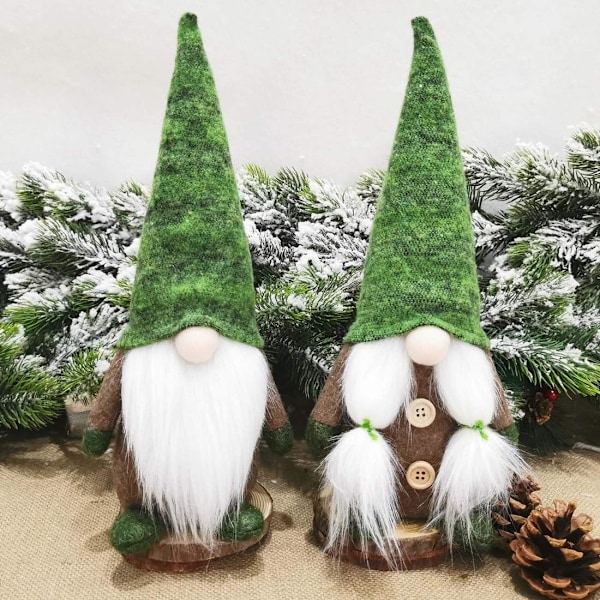 Svensk Tomte Plysch, Julpynt med Fylld Gnom med Justerbar Hattdesign för Prydnader i Bondgårdsstil