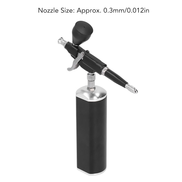 30Psi Svart Oppladbar Airbrushsett med Kompressor Dråpemalingskopp Dysedeksel for Sminke