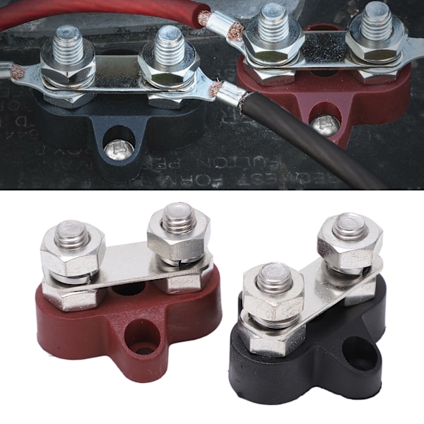2 stk. DC48V M8 Batteri Strømsfordelings Terminal Rød Sort 80A M8 Gevind Busbar Stud Forbindelsespost til Køretøjer