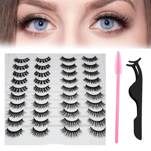 Naturlig Faux Mink: Återanvändbara Ögonfransar, Mjuk Syntetisk Fiber, Fluffiga Minkfransar, 8D Volym För Dramatisk Look, Osynlig Tejp 3D Design För Livfull Look