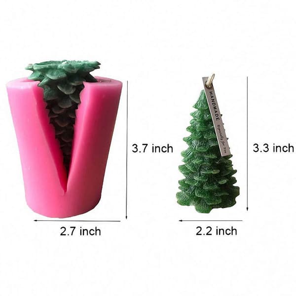 3D Silikon Julgran Form Bakform Dessertform Julgran Form för Tvål Ljus