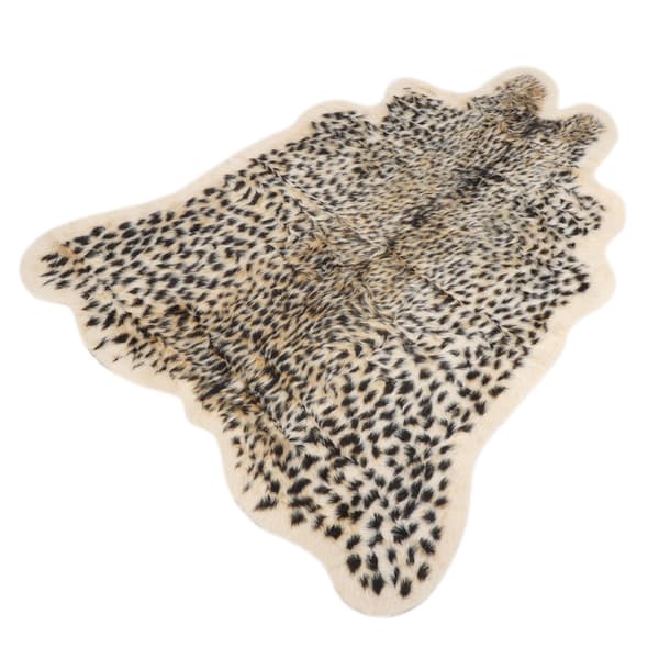 Leopard Print Faux Dyreskindstæppe til Stue, Blød Følelse uden Grusomhed