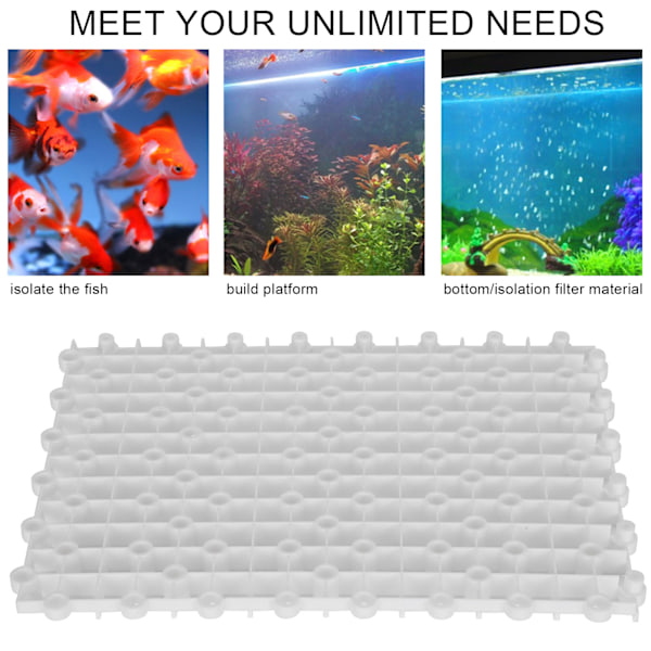 10 stk Akvarium Fiskekum Multifunktionel Isolationsbræt Deler Bundfilterplade 10 stk Isolationsbræt Hvid