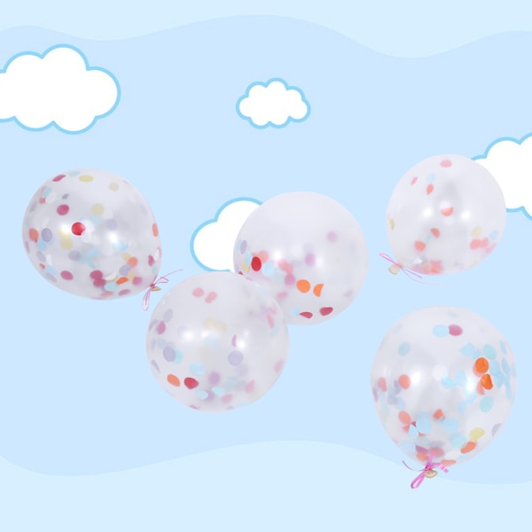 20 stk Bursdagsfest Bryllup Dekorasjon Flerfarget Konfetti Ballong Tykkelse Transparent