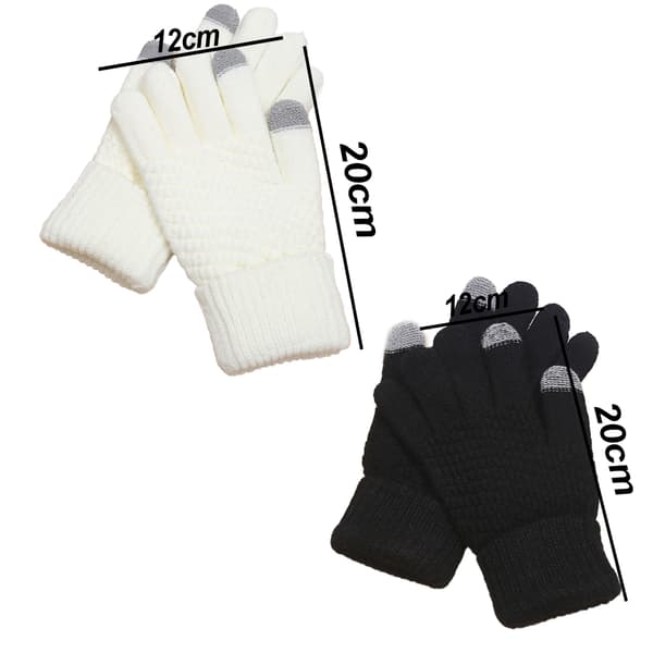 Vinter Touchscreen Handsker, Varme Strikhandsker Elastisk Manchet, Vinterhandsker