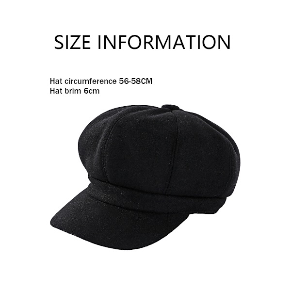 Kvinnors Newsboy Cap Ullbland Retro Solid Färg Flickor Mode G